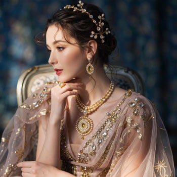 Women wearing hair adornments jewelry-haj